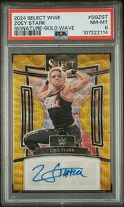 2024 Panini Select WWE Signatures #SGZST Zoey Stark Gold Wave /5 PSA 8 POP 1 - Picture 1 of 2