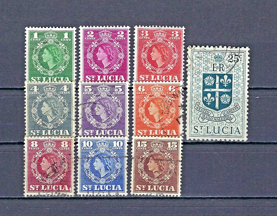St Lucia 1953-1954 como nuevo #157-159 usado #160-166 QE2 EMISIÓN DEFINITIVA Foto 1 de 1