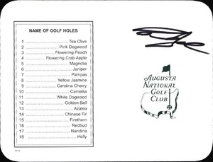 Tarjeta de puntuación Fredrik Jacobson auténtica firmada PGA Masters con certificado autografiado A0002 - Imagen 1 de 2