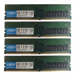 Crucial 4x 16GB 1RX8 PC4-2133P DDR4 17000MHz 288Pin UDIMM Desktop Memory RAM..- - Picture 1 of 1