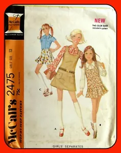 Camicetta MAGLIONE ragazza GONNA top separato McCall's 2475 vintage 1970 modello cucito - Foto 1 di 3