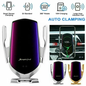 💥 Phone Wireless Charger Car Holder | Wireless Fast Charging | Smart Sensor |US - Picture 1 of 35