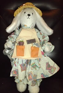Garden Bunny-Stuffed Animal-22" Tall-Handmade- Excellent Condition - Picture 1 of 11