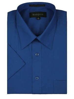 Мужская однотонная рубашка Marquis стандартного покроя с коротким рукавом - все размеры - цвета - Изображение 1 из 4
