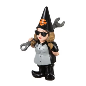 Gnomo de jardín Harley-Davidson mecánico dama poliestireno, 8,5" x 5" - Imagen 1 de 2