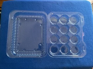 12 Compartment Clear Plastic Mini Muffin/Cupcake Container SLP34 (15 Count) - Picture 1 of 7