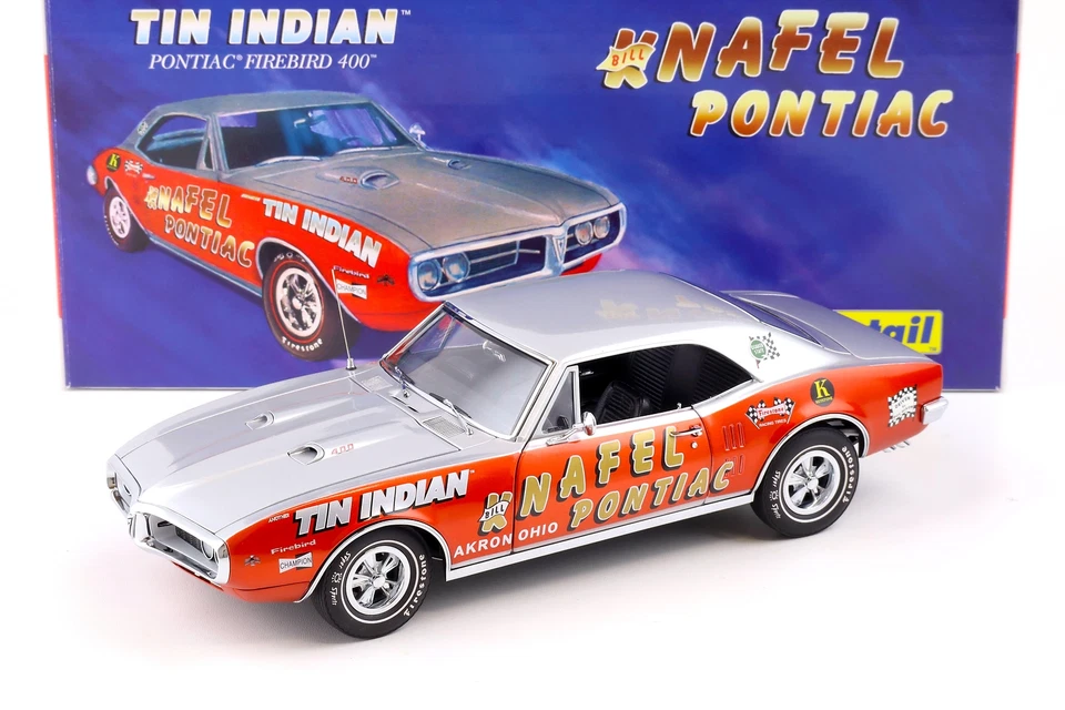 1:18 Exact Detail Pontiac Firebird 400 Tin Indian Knafel Pontiac red/ silver - Bild 1 von 4