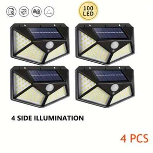 Solar Wall Lights - 100 LED Outdoor Lamp With Motion Sensor Waterproof And Solar - Picture 1 of 5
