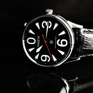 Vintage Uhr UdSSR RAKETA Big Zero Armbanduhr Mechanismus 2609.HA schwarzes Ziffernblatt - Bild 1 von 12