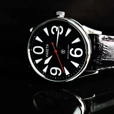 Vintage Watch USSR RAKETA Big Zero Wristwatch Mechanism 2609.HA Black Dial - Image 1 of 4