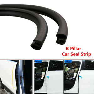 Car Front&Rear Door Edge Weatherstrip Rubber Sealing B Pillar Noise Protection*2