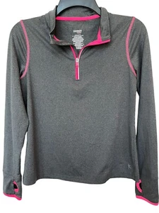 DANSKIN NOW Youth GRAY 3/4 ZIP UP JACKET COAT THUMB HOLES SIZE XL 16-18 - Picture 1 of 5