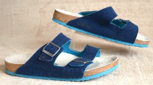 Sandalias Birkenstock Arizona Remache Para Hombre 12 M 45 Lana Fieltro Slide Azul - Imagen 1 de 7