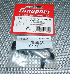 Graupner Nr.2997.8 Lagerbock mit Schmiernippel für 8mm Schiff Wellen Neu in OVP - Imagen 1 de 1