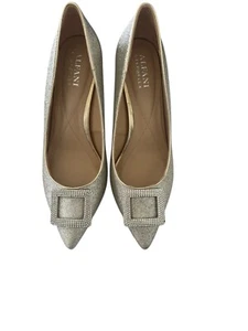 Alfani Stepflex Women’s Glitter Pointed- Toe Wedge Pump SZ 7.5M Gold - Picture 1 of 7