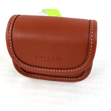 Coach AirPod Pro Case  Reddish Brown Leather Snap Small Pouch  M1