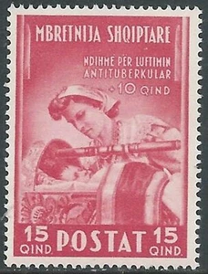 1943 ALBANIA PRO OPERE ANTI TUBERCOLARI 15+15 Q MNH ** - RA23-9 - Picture 1 of 1