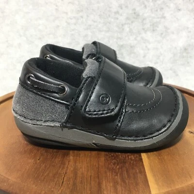Stride Rite Shoes Boys Size 3.5W Wide Black Leather Dress Wally Infant Toddler - Image 1 of 4