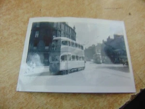 Small Photo Glasgow Tram at City Pawnbroking 1950s (Q21) - Picture 1 of 1
