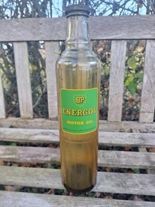Used Vintage Glass BP Energol Quart Oil Bottle FREE UK P&P - Picture 1 of 4
