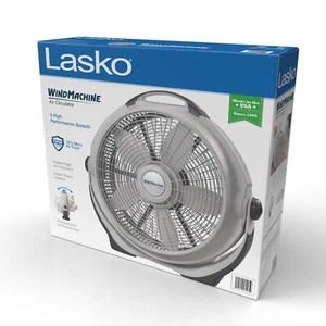 Lasko Wind Machine 20" Pivoting Floor Fan with 3 Speeds, 23" H, Gray, A20301, Ne - Picture 1 of 11