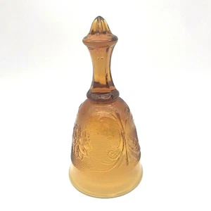 Vintage Indiana Glass Amber Tiara Exclusive Sandwich Pattern Decorative Bell - Picture 1 of 8
