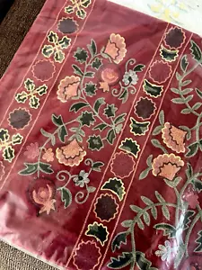 Pottery Barn Embroidered Red Floral Boho Pillow Cover - 16x26" NEW w/Tag - Picture 1 of 5