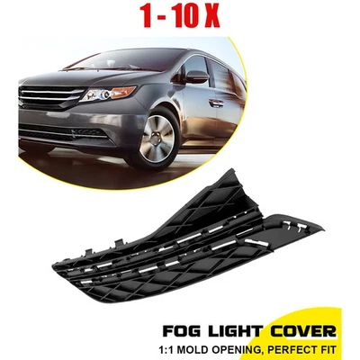 1-10X Left Insert Fog Lamp Cover Black Fit 2014-2017 Honda Odyssey Touring Elite — 第 1/4 张图片