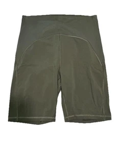 Pantaloncini Lululemon Super High Rise 8" cucitura interna taglia 10 grigio/verde bici pull on - Foto 1 di 8