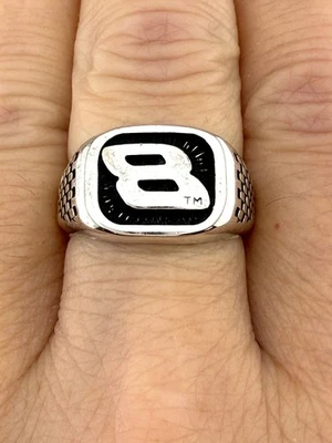 Anillo Sterling Dale Earnhardt Jr #8 Talla 7 WJ Firmado De Colección NASCAR Racing 925 Foto 1 de 4