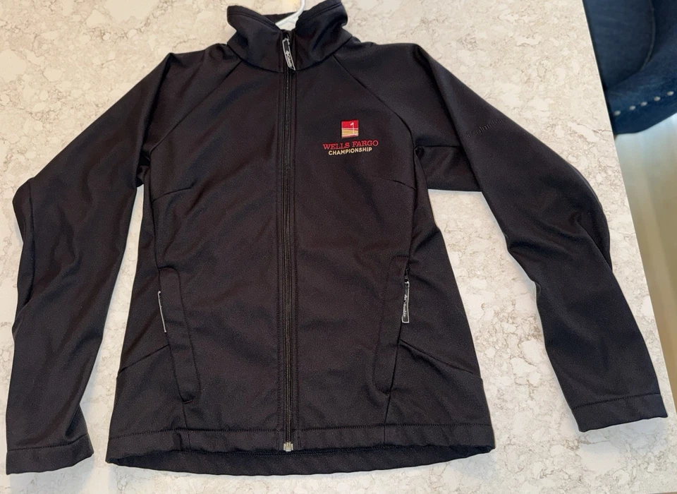 Chaqueta de campeonato de golf PGA Wells Fargo para mujer talla mediana negra cremallera completa Foto 1 de 4