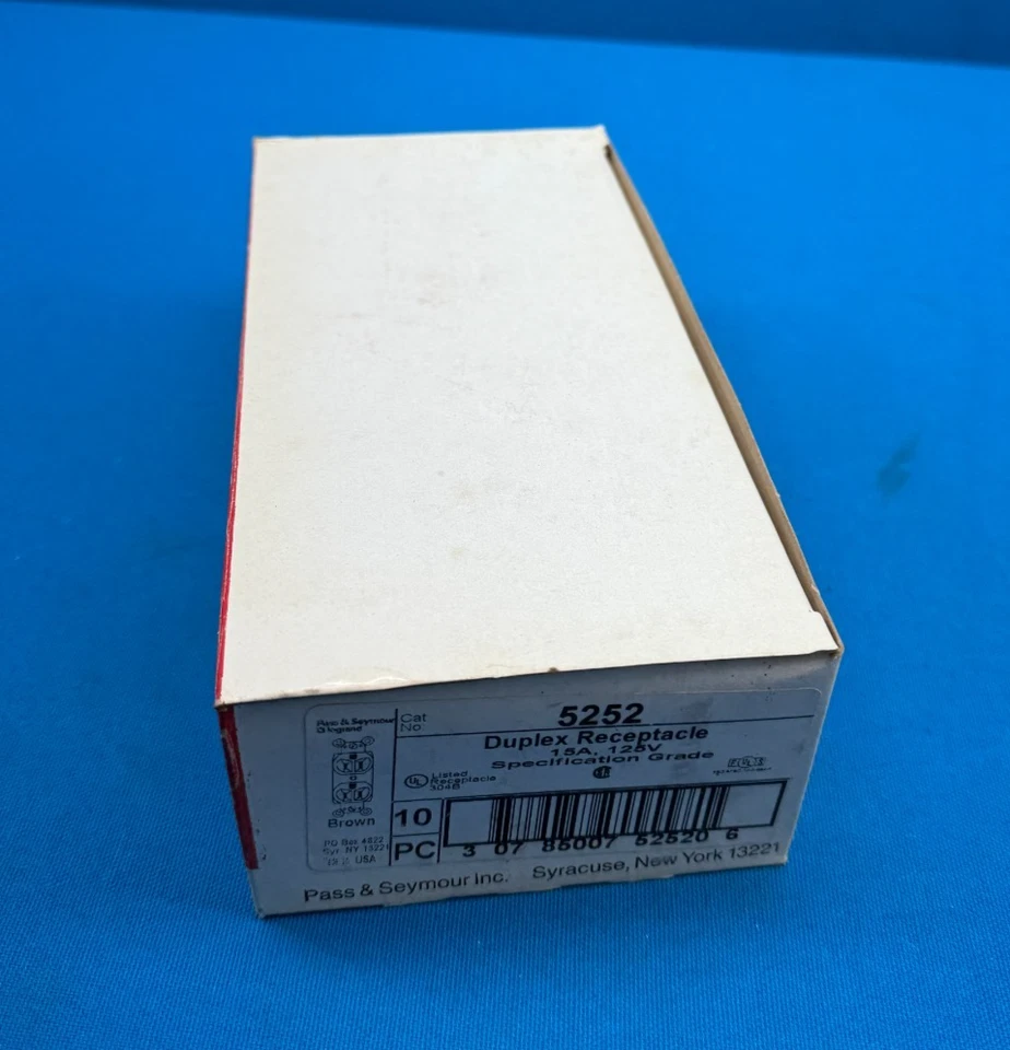 Pass & Seymour 5252 Legrand 10-Pack 125V 15A Brown Duplex Receptacle Outlet - Image 1 of 2