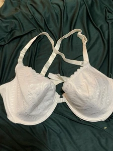 Reggiseno Wonderbra Tg 38C Bianco Con Ferretto, Grazioso Pizzo Imbottito Tuffo Profondo - Foto 1 di 5