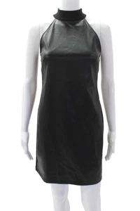 Drew Womens High Neck Sleeveless Lined Mini Sleek Dress Black Size XS - Picture 1 of 6