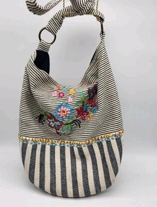 Vintage Scully Flower Power Multi Colored Embroidered XL Bag. - Picture 1 of 10