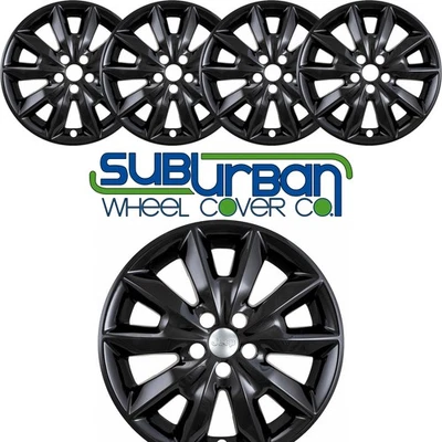 👀 2014-2018 Jeep Cherokee Limited IMP-481BLK 18" Gloss Black Wheel Skins SET/4 - Image 1 of 4