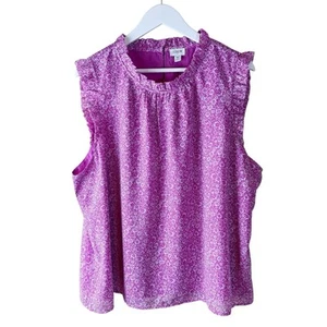 J. Crew Factory ärmellose Rüschenbluse rosa 3x - Bild 1 von 9