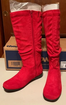BOTAS MUJER TELA GAMUZA ROJA Cremallera -- 7.5W -- Rojo Navidad, ¡Cómodas! Foto 1 de 4