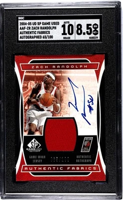 SGC 8.5 🔥 2004-05 UD SP GU Authentic Fabrics Auto #AAF-ZR Zach Randolph /100 - Image 1 of 2