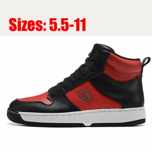 Men's Red Black High Top Casual Shoes US Sizes 5.5-11 - Picture 1 of 24