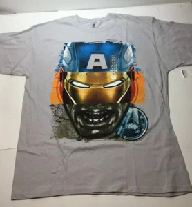 NWT Marvel Avengers Hulk, Captain America, Iron Man Mashup Mens T-Shirt XL - Picture 1 of 3
