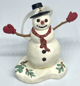 Thomas Kinkade Hallmark 2001 decorazione natalizia pupazzo di neve vintage - Foto 1 di 3