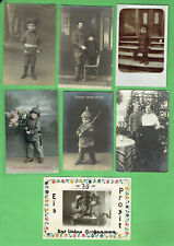 #D607. SEVEN WWI  PERIOD etc   GERMAN POSTCARDS - CHILDREN IN MILITARY UNIFORMS