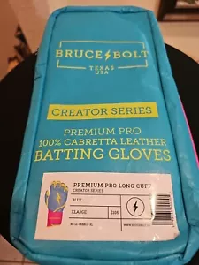 NEW!!! BRUCE BOLT Creator Series Preimum Pro Long Cuff Batting Gloves size XL - Picture 1 of 3