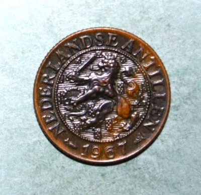 S10 - Netherlands Antilles 1 Cent 1967 Almost Uncirculated Coin - Image 1 of 2