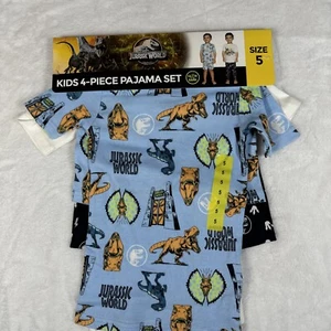 Jurassic World Character Kid’s 4-Piece Pajama Set Size 5 - Picture 1 of 6