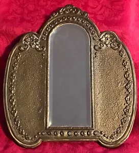 Antique Arts & Crafts Glasgow School Style Oval Hammered Brass Wall Mirror - Picture 1 of 12