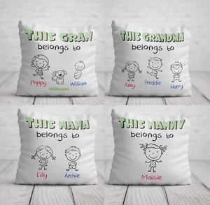 GRANDMA CUSHION Christmas Birthday Gift Personalised Nana Grandchildren Pillow - Picture 1 of 8