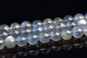 3-4MM Genuine Natural Deep Gray Labradorite Beads Grade AAA Round Loose Beads - Picture 1 of 4