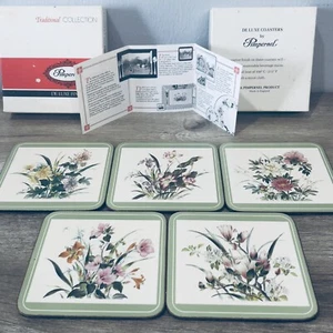 Pimpernel England Vintage Coasters 5 Oriental Flora Japonica Flower Countryside - Picture 1 of 10